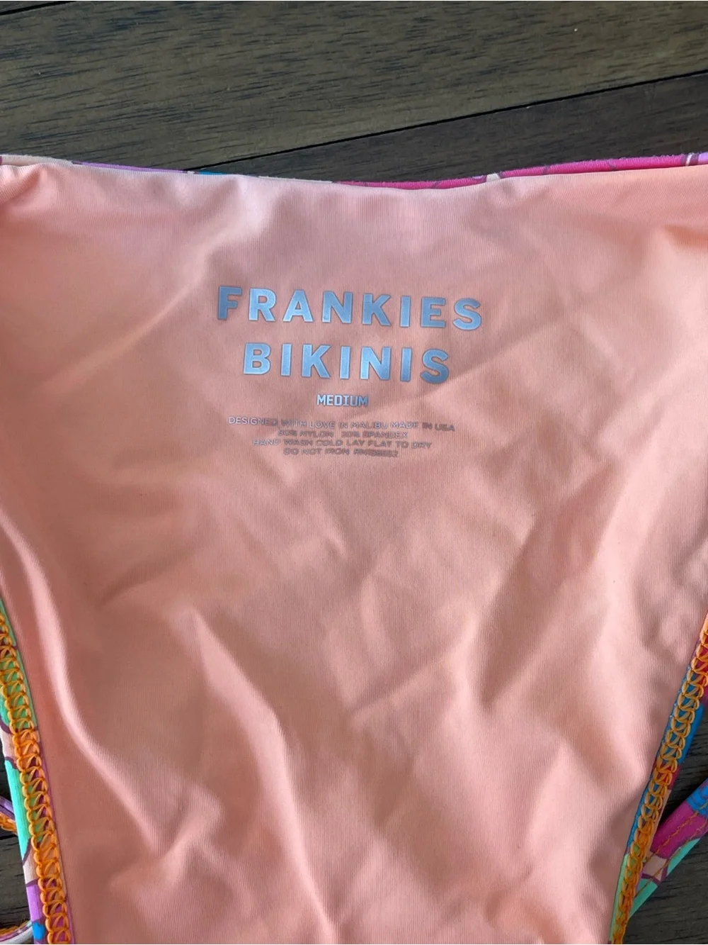 Frankie’s Bikinis neon flower bikini bottom medium